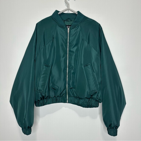 Forever 21 Hunter Green Crop Bomber Jacket - Picture 5 of 13